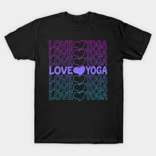 Love Yoga Heart Repeat Text T-Shirt